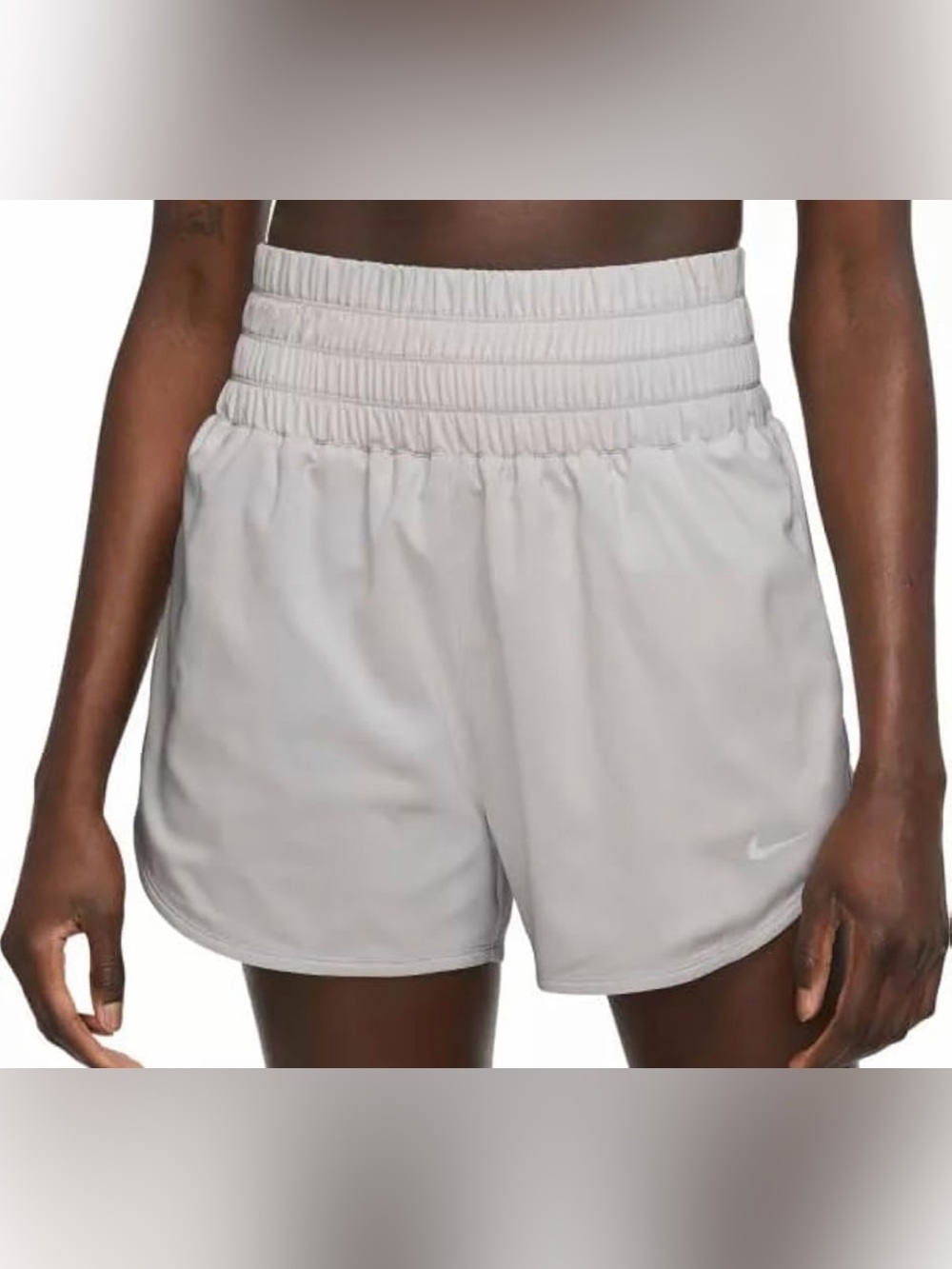 Nike One Dri-FIT Ultra High Waisted 3” Shorts Small Gray Running Athletic